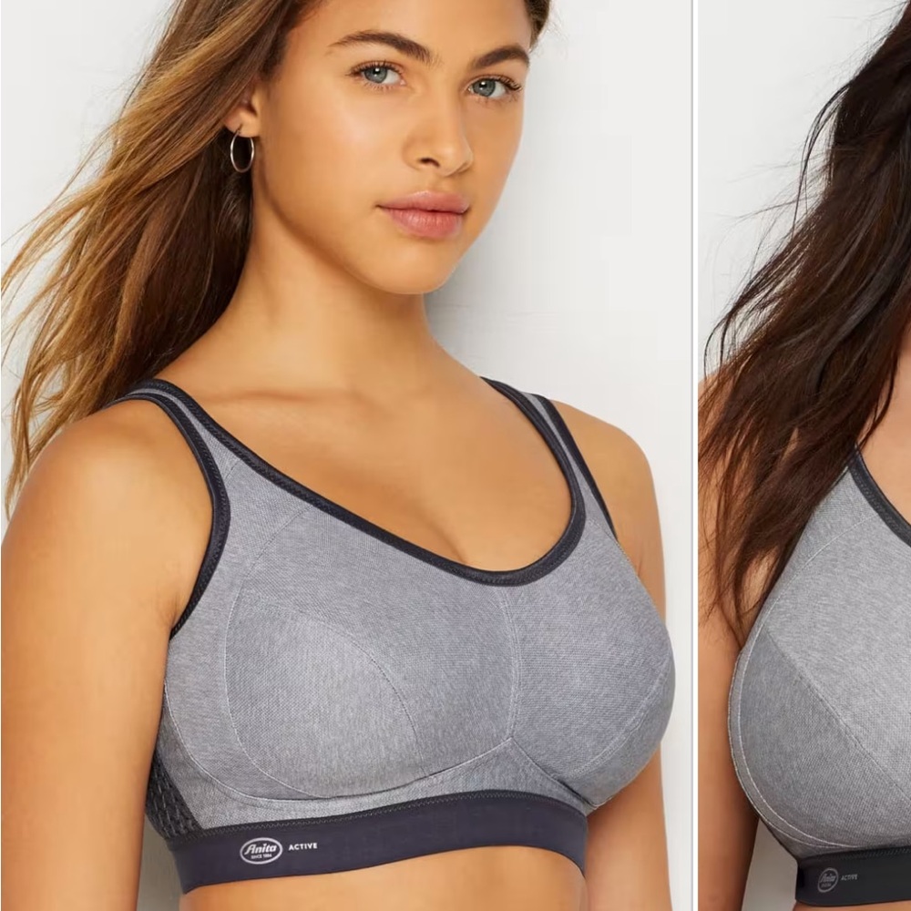 Anita Active Light Gray Wireless Sports Bra 34 G